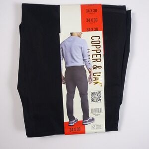 Copper and Oak Supply Co Mens 34x30 Black Straight Fit Tech Utility Pants